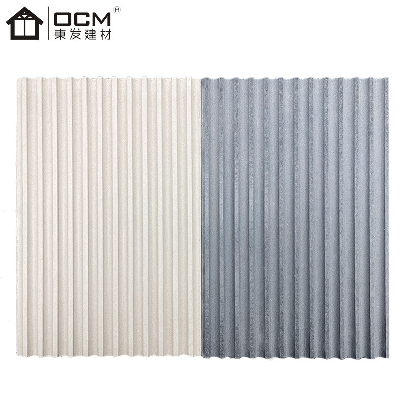 OCM Grooved Board Non Asbestos Fireproof Decorative Panels 3D Art Carved Fiber Cement Board