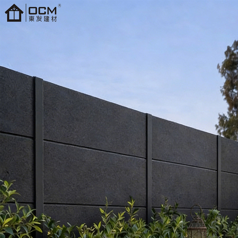 OCM Modular Fencing System Fibre Cement Privacy Fence Panels Outdoor Fireproof Garden Boundary Wall with Aluminium Posts