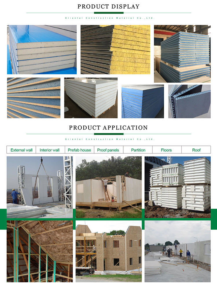 Fiber Cement EPS XPS Sandwich Wall Panel insulation Composite board Prefabricated House